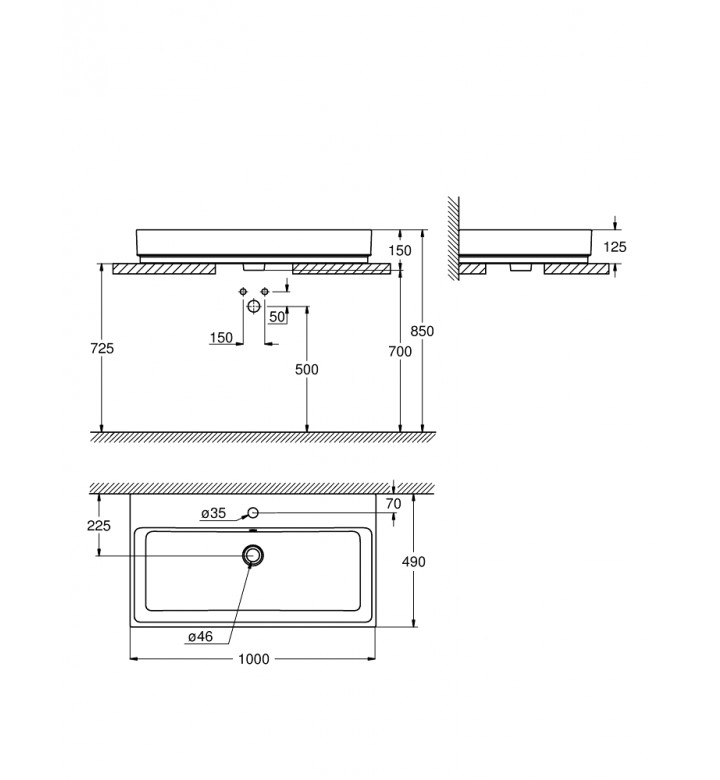 GROHE Cube Ceramic 100 мивка за баня 3947500H - Image 3