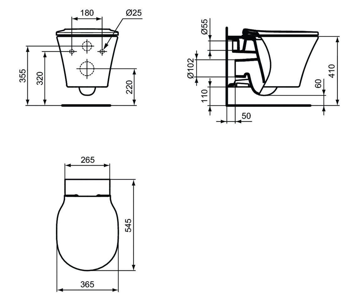 Ideal Standard Connect Air AquaBlade 54 конзолна wc чиния и капак с плавно затваряне - Онлайн промоция - Image 5