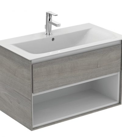 Шкаф за баня с мивка и сифон Connect air 80 см