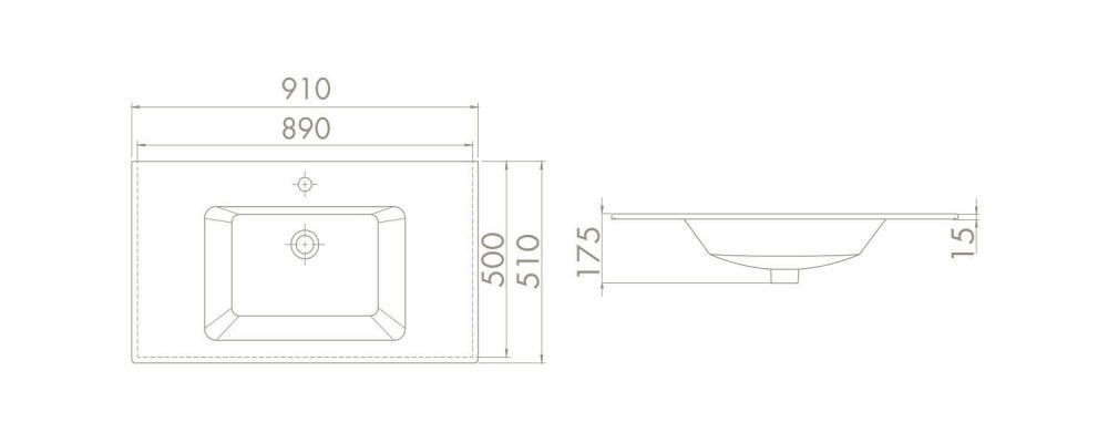 Turkuaz Seramik Ibiza 91 см мивка за баня - ОНЛАЙН промоция - Image 4