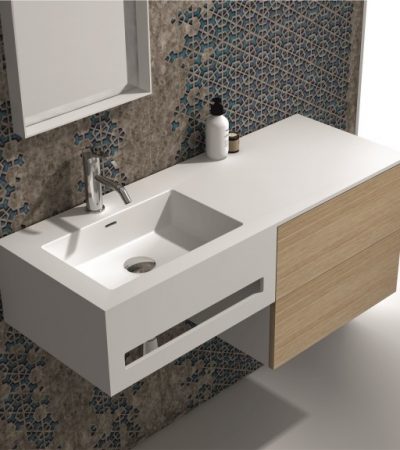 Шкаф за баня с мивка iStone 10083L