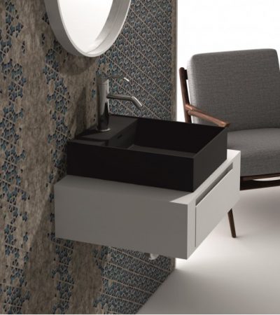 Промо Комплект мивка с шкаф iStone Black & White