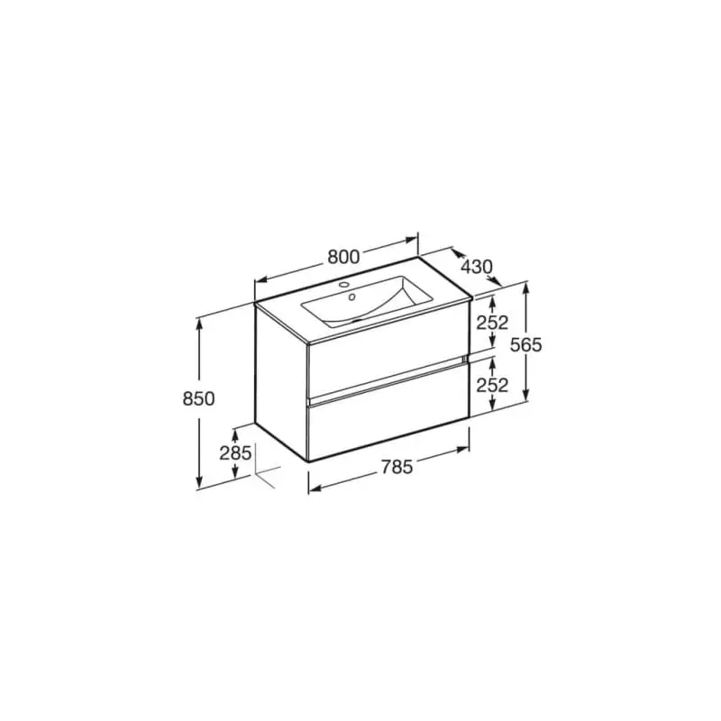 ROCA Unik N-Cube шкаф за баня rural oak 80x43x56.5 см и умивалник A852505808 - Image 2
