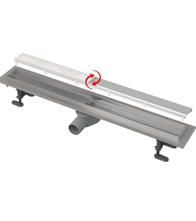 APZ13-DOUBLE9- ЛИНЕЕН СИФОН за вграждане на плочка мм.Ф50 С ДВОЕН ДИЗАЙН НА РЕШЕТКАТА