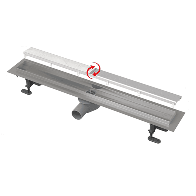 APZ13-DOUBLE9- ЛИНЕЕН СИФОН за вграждане на плочка мм.Ф50 С ДВОЕН ДИЗАЙН НА РЕШЕТКАТА