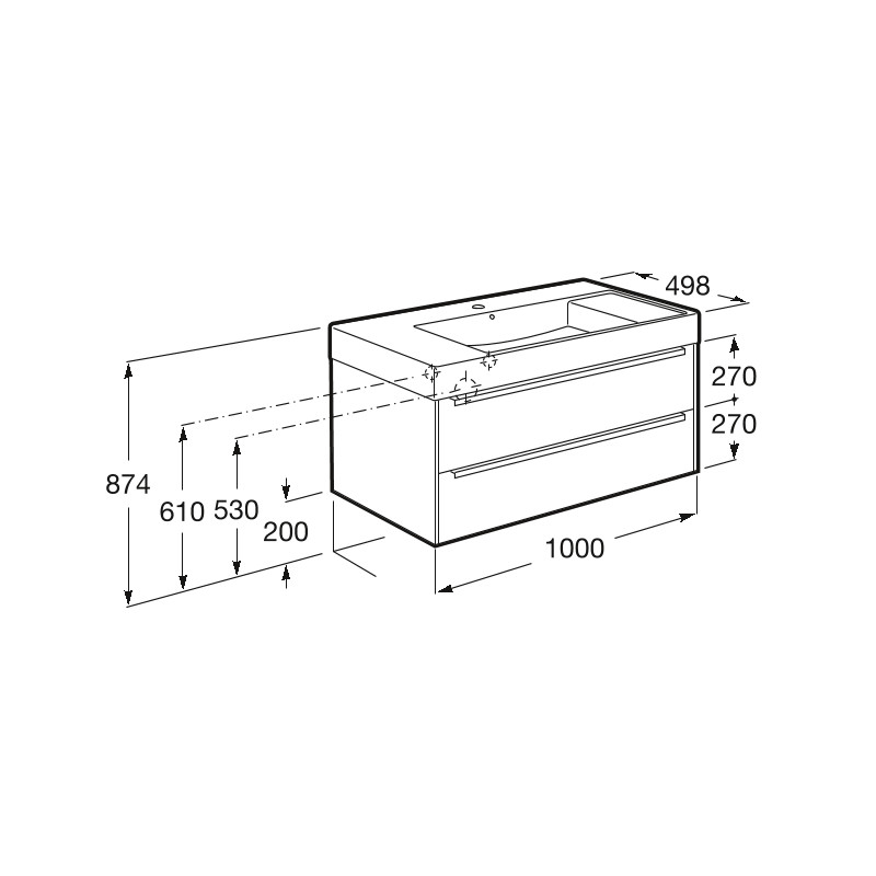 Шкаф за баня с мивка Inspira A851077403 Roca 100 см - Онлайн промоция - Image 5