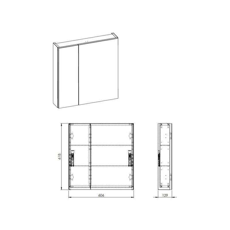 ROCA Victoria горен шкаф с огледални врати и осветление A851919307, 80 см/A851920307, 60 см - Image 5