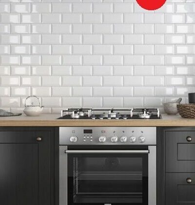 King Metro White 10*20 плочки за баня и кухня