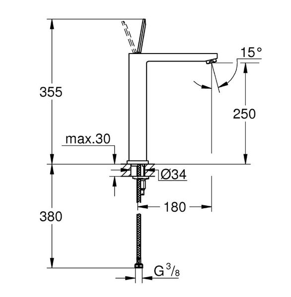 GROHE Eurocube Joy XL 23661000 смесител за баня -Онлайн промоция - Image 2