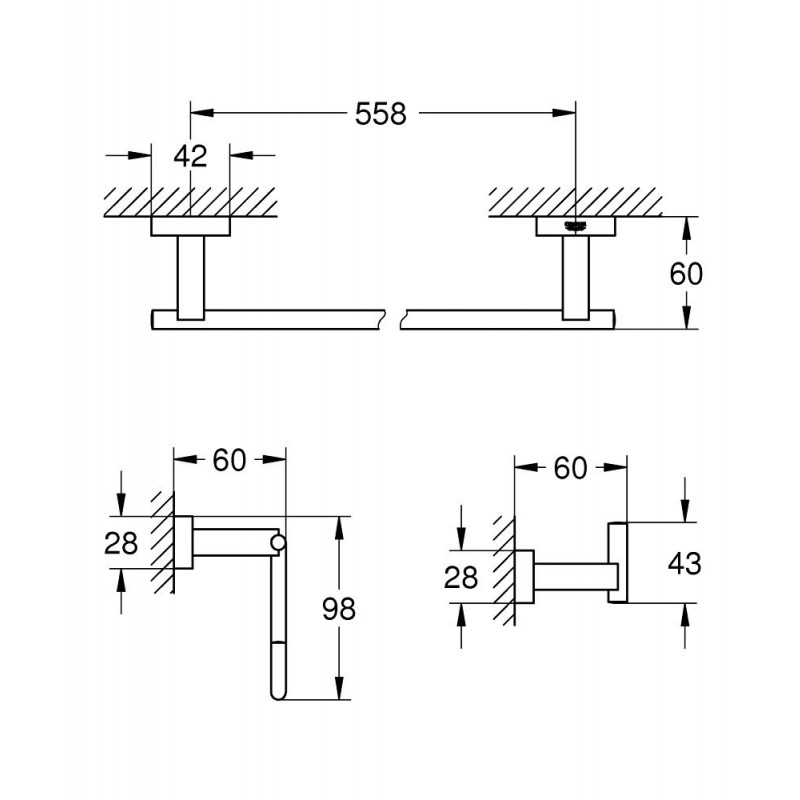 GROHE Комплект аксесоари за баня 3 в 1 Essentials Cube 40777001- Онлайн промоция - Image 3