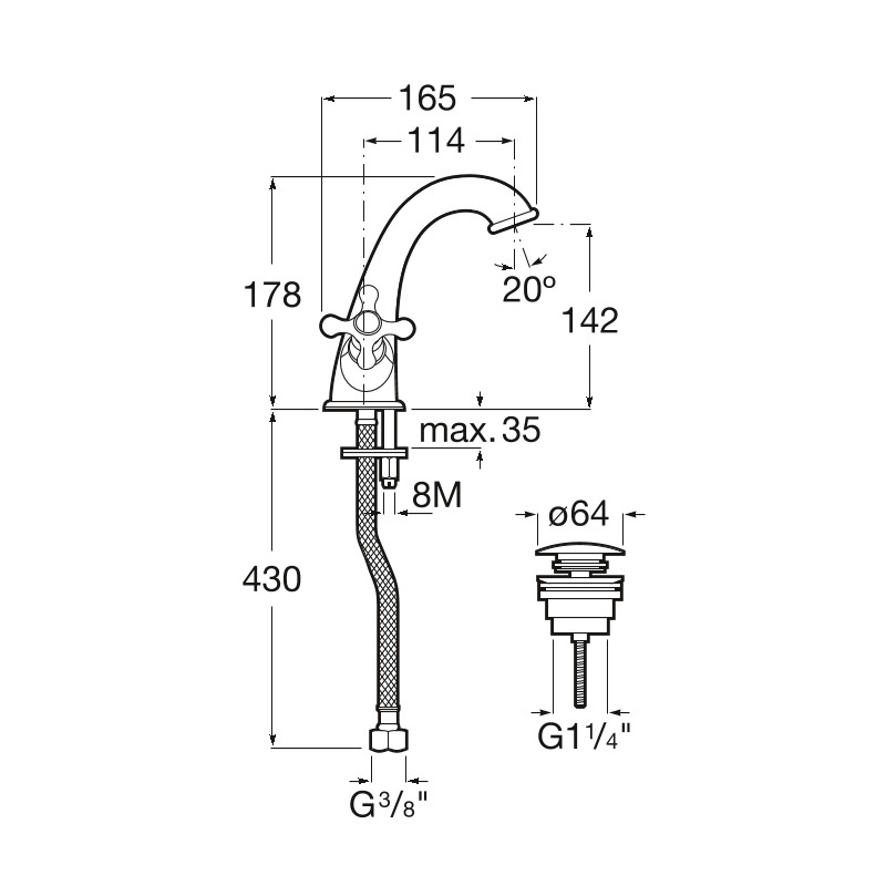 ROCA Смесител за мивка Carmen A5A3A4BC00 - Онлайн промоция - Image 4