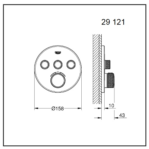 GROHE Термостат за вграждане Grohtherm SmartControl G – NEW colour Brushed hard graphite - Image 2