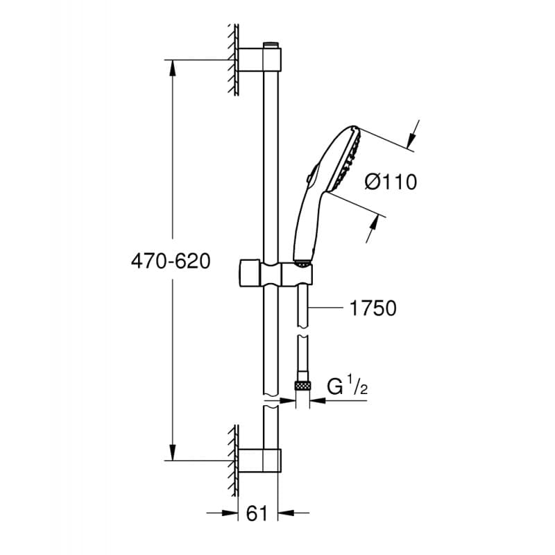 GROHE Eurosmart Комплектсмесители за умивалник и за душ/вана, закачалка, тръбно окачване и ръчен душ 233222433+333002433+261622433+1024602430 - ОНЛАЙН промоция - Image 4