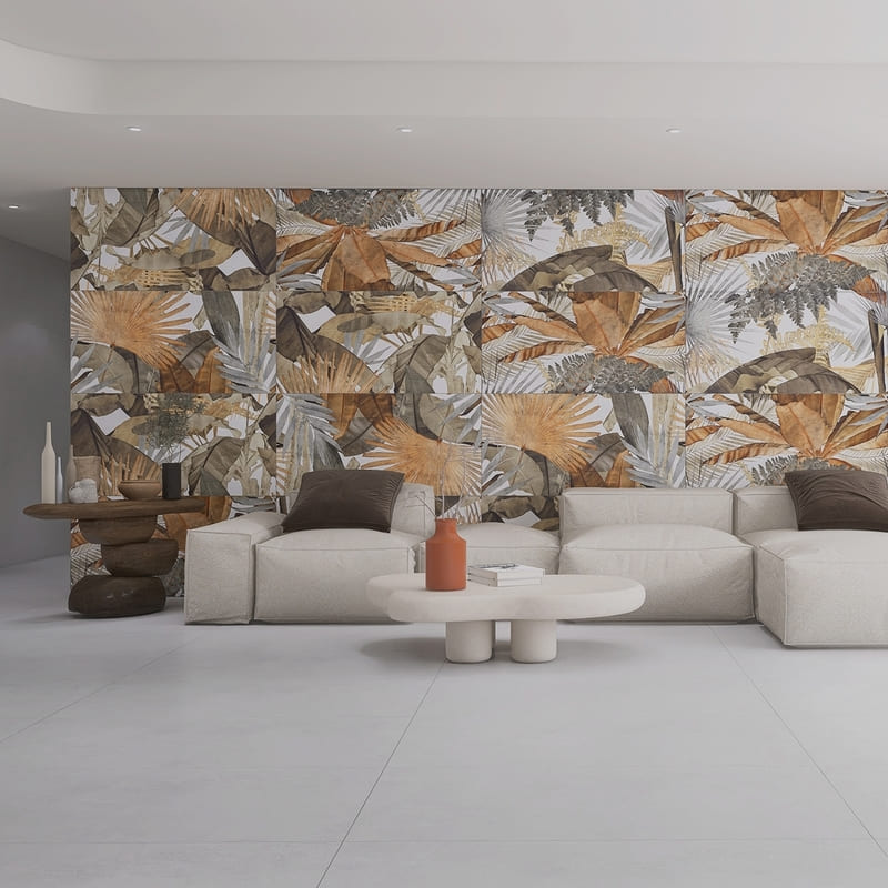 гранитогрес с флорални мотиви Chill white Dekor GRANISER Chill