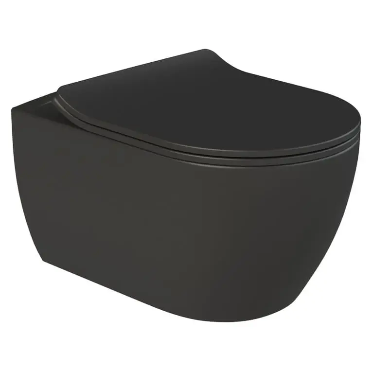 Висяща тоалетна чиния CITY RIMLESS черен мат CERASTYLE