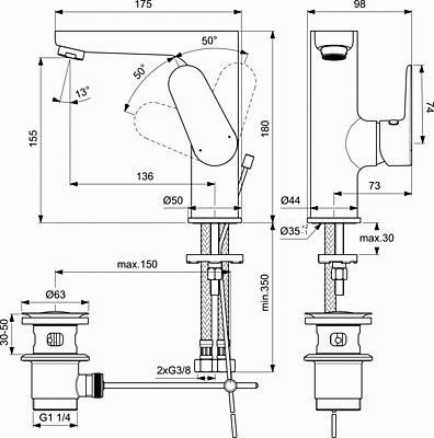 Смесител IDEAL STANDARD TYRIA хром – Онлайн промоция - Image 4
