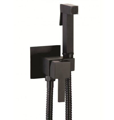 Хигиенен душ комплект за вграждане - черен мат