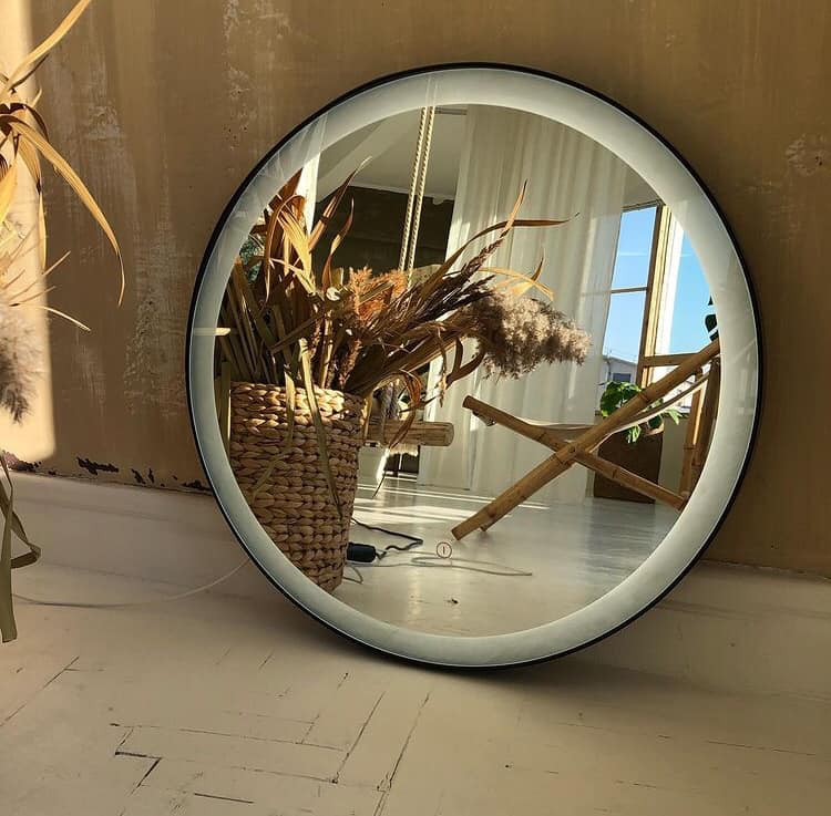 LED огледало Ø 60 см с черна стоманена рамка - Image 2