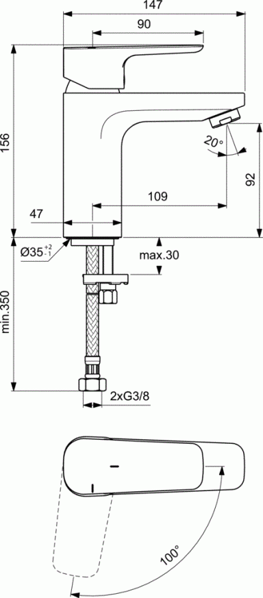 IDEAL STANDARD Ceraplan III BC570AA Смесител - Онлайн промоция - Image 3