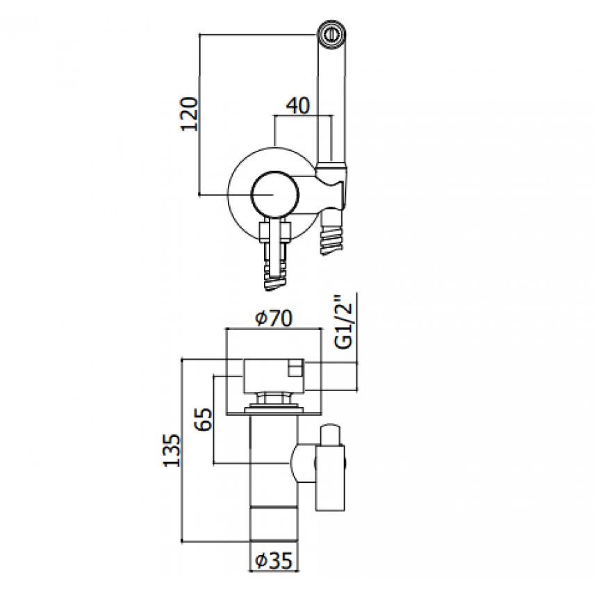 Хигиенен душ комплект за вграждане Tweet Round ZDUP110NO Paffoni - Онлайн промоция - Image 4