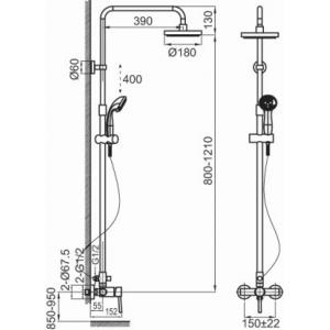 PHOENIX FAYANS 3.6023.0.004.000.1 душ система с външно тръбно окачване - Image 3