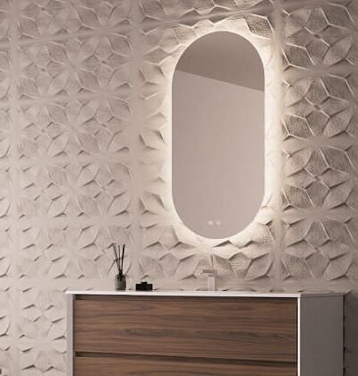NOFER Овално огледало с LED осветление Pill 50*90