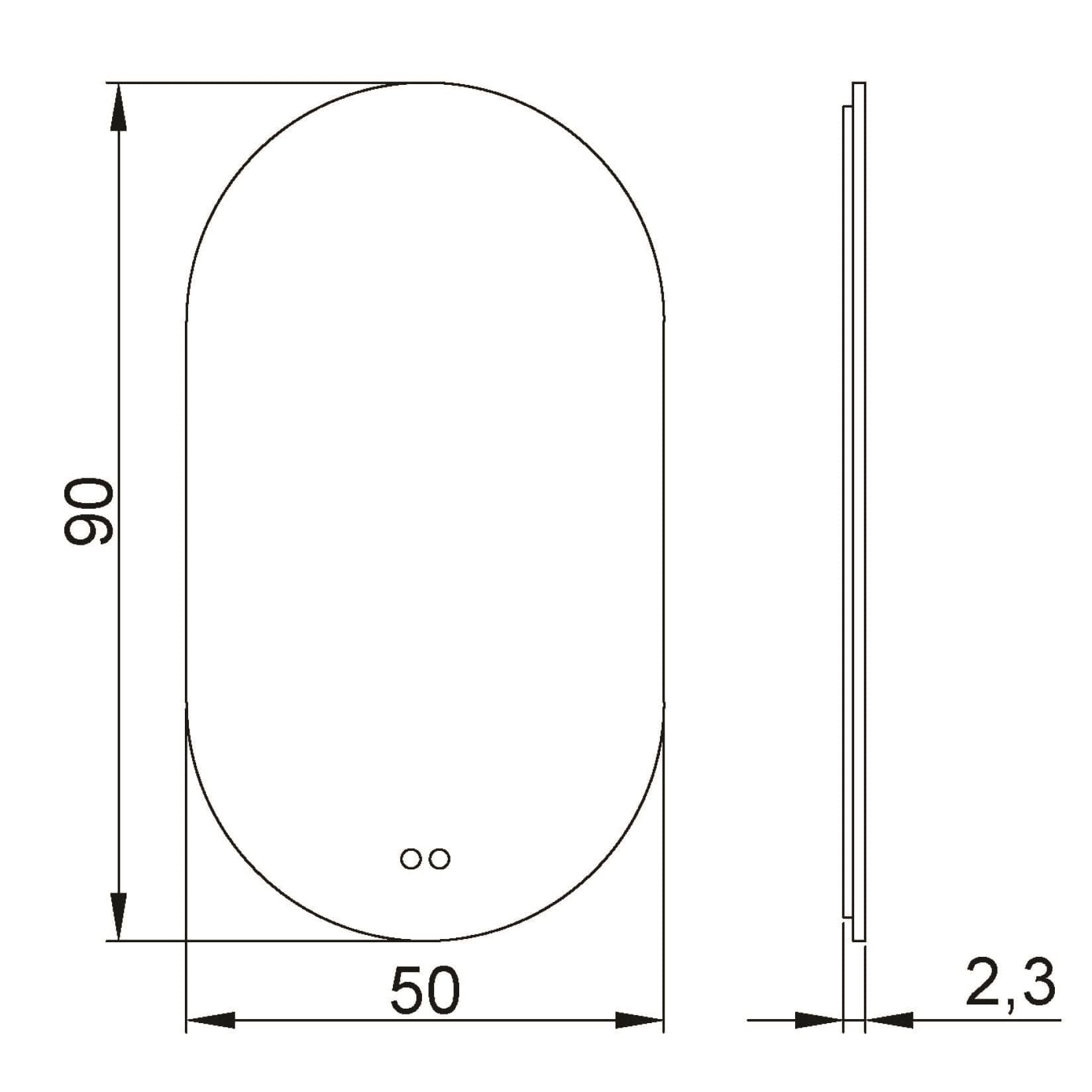 NOFER Овално огледало с LED осветление Pill 50*90 - Image 4
