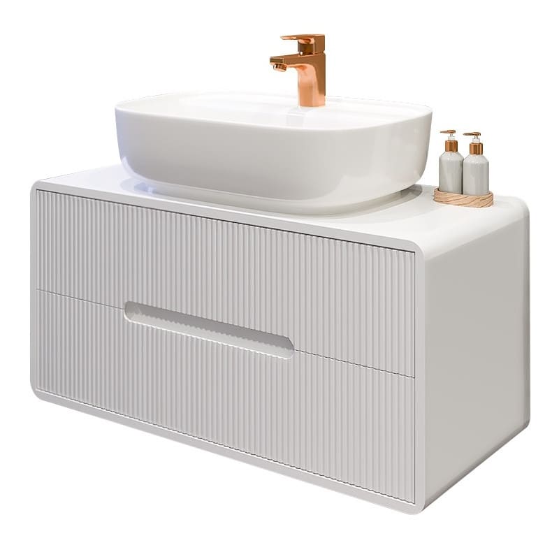 Луксозен PVC шкаф за баня с чекмеджета и мивка