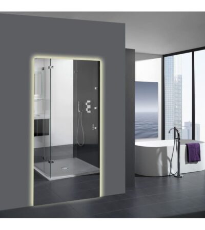 LED огледало 90x180CM с 3 цвята (3000K, 4000K, 6500K), троен кръгъл бутон, анти-фог, хоризонтално и вертикално монтиране.