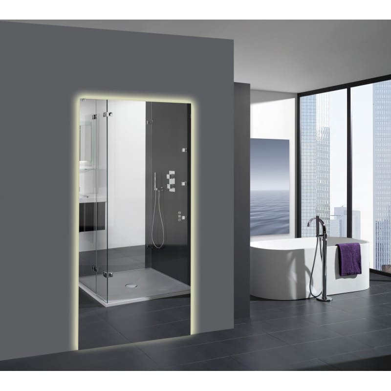 LED огледало 90x180CM с 3 цвята (3000K, 4000K, 6500K), троен кръгъл бутон, анти-фог, хоризонтално и вертикално монтиране.