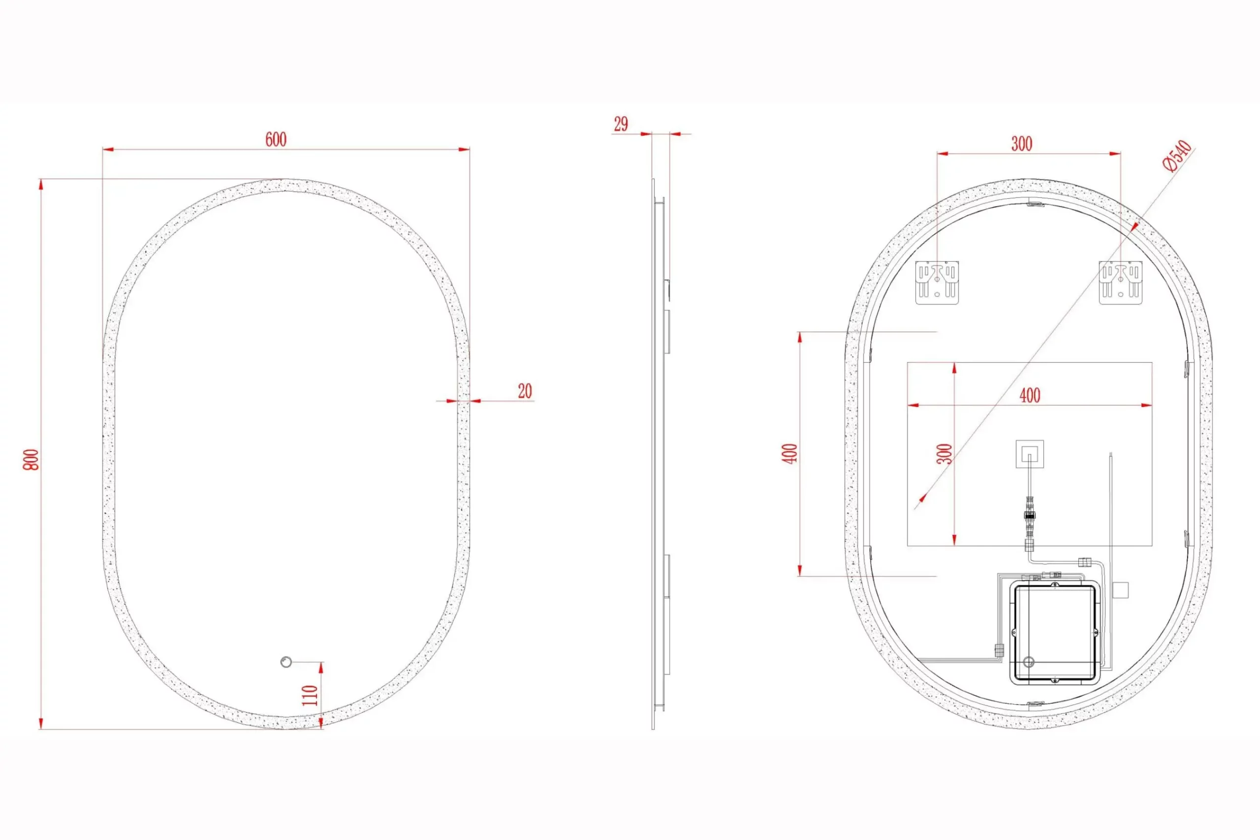 Stuttgard Огледало с вградено LED осветление 60x80 - Image 3