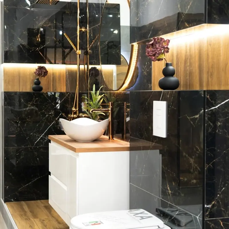 черен гранитогрес с златни жилки Verdi 60x120 Ecoceramic