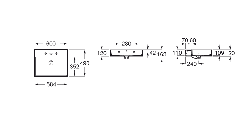 ROCA INSPIRA 60 см Мивка за баня A32752C000 – Онлайн промоция - Image 4
