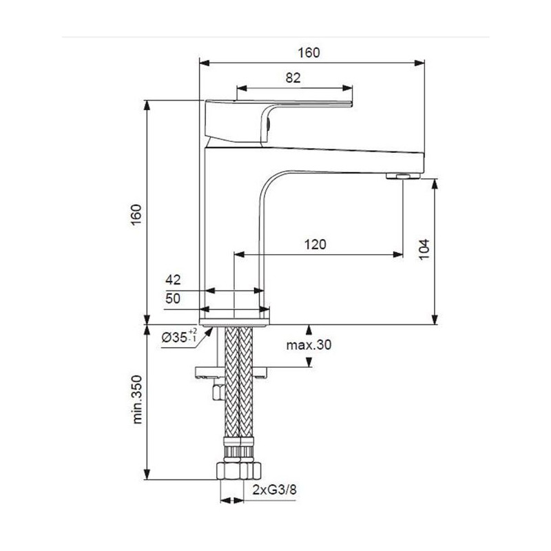 Промо комплект Elsa 3 в 1 IDEAL STANDARD - смесител за вана/душ+тръбно окачване+смесител за мивка BC264AA - Image 5