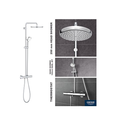 GROHE Душ система с термостат New Tempesta Cosmopolitan System 250, 26670000/26670001 – СУПЕР онлайн ПРОМОЦИЯ