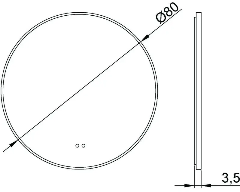 NOFER SPOT 80 кръгло огледало с подсветка LED осветление и противозамъгляваща плака златна/черна рамка - Image 3