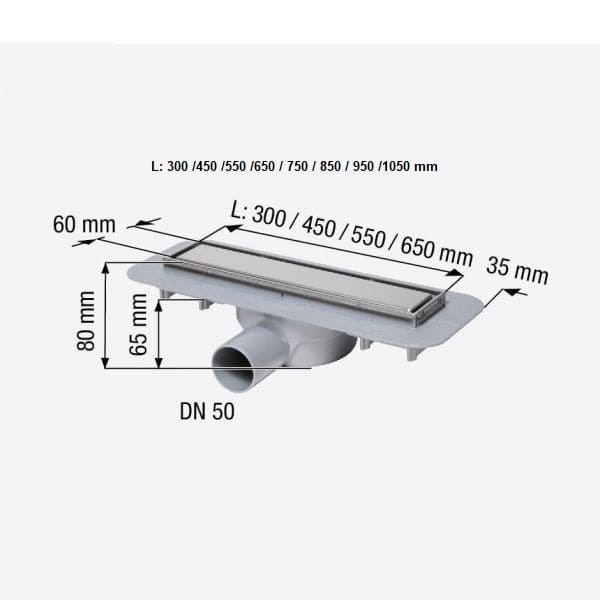 KESSEL качествен немски линеен сифон за под и баня с вграждане на плочка LINEARIS COMPACT