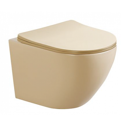 Стенна тоалетна чиния ICC 4937BEIGE и капак/седалка с плавно затваряне – Онлайн промоция