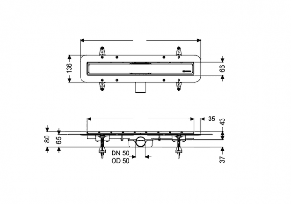 KESSEL LINEARIS COMPACT качествен немски линеен сифон 650 мм/65 см