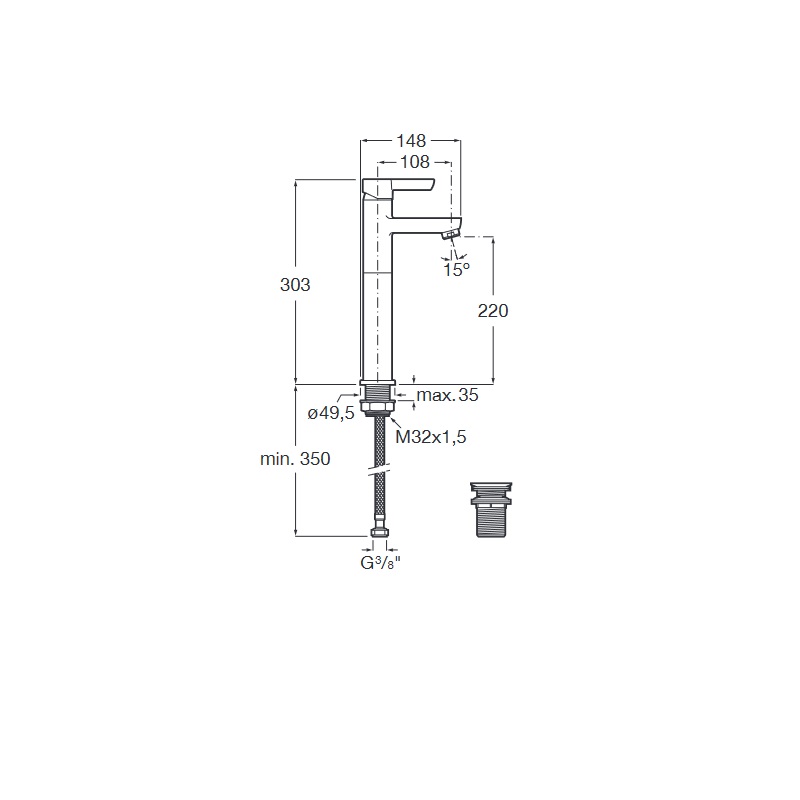 ROCA Смесител за мивка Saona A5A377AC0K – Онлайн промоция - Image 4