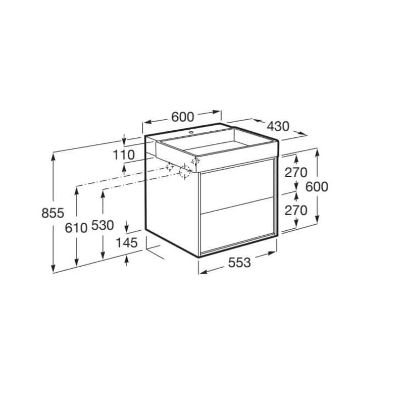 ROCA TURA Шкаф за баня Unik с две чекмеджета и умивалник 60 см – ОНЛАЙН промоция - Image 6
