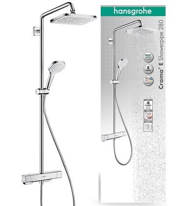 Душ система с термостатен смесител CROMA E 280 1jet 27630000 Hansgrohe - Онлайн промоция