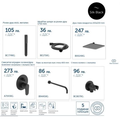 Душ система за вграждане CUBE Ideal Standard - Онлайн промоция