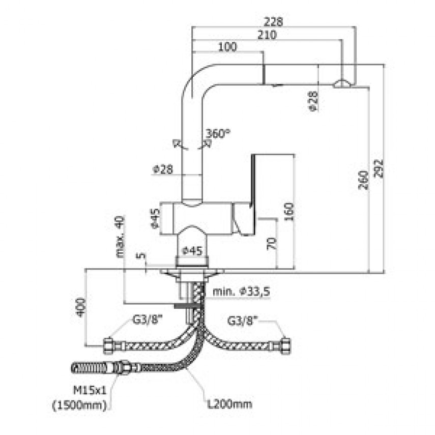 Смесител за кухня Ringo черен Paffoni- Онлайн промоция - Image 2