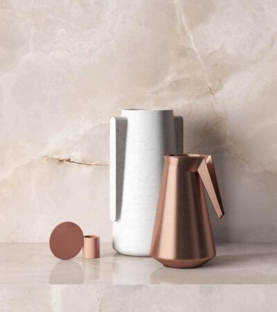 гранитогрес с визия на розов оникс