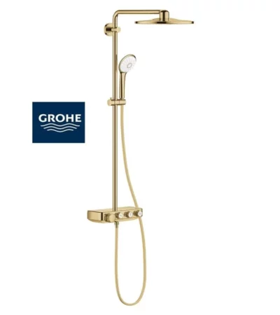 GROHE Euphoria SmartControl 310 (26507GL0) – луксозна златна душ система с интелигентно управление, термостат и XXL душ пита. Наслада всеки ден.