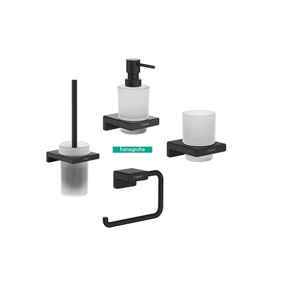 HANSGROHE ADDSTORIS Комплект 4в1 аксесоари за баня 41771670/41752670/41745670/черен мат - Онлайн промоция