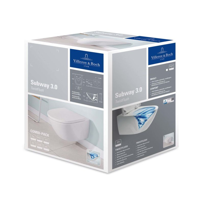 Комплект тоал. чиния Subway 3.0 Twist Flush+седалка и капак с плавно затв./818M42S10+4670T001/ V&B - Онлайн промоция - Image 3