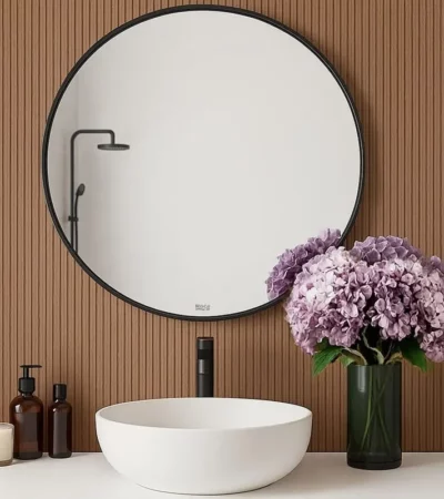 ROCA LUNA кръгло огледало с черна рамка 80 см A81242800