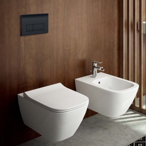 GEBERIT DUOFIX DELTA С ОКАЧЕНА ТОАЛЕТНА ЧИНИЯ SMYLE и активатор черен мат